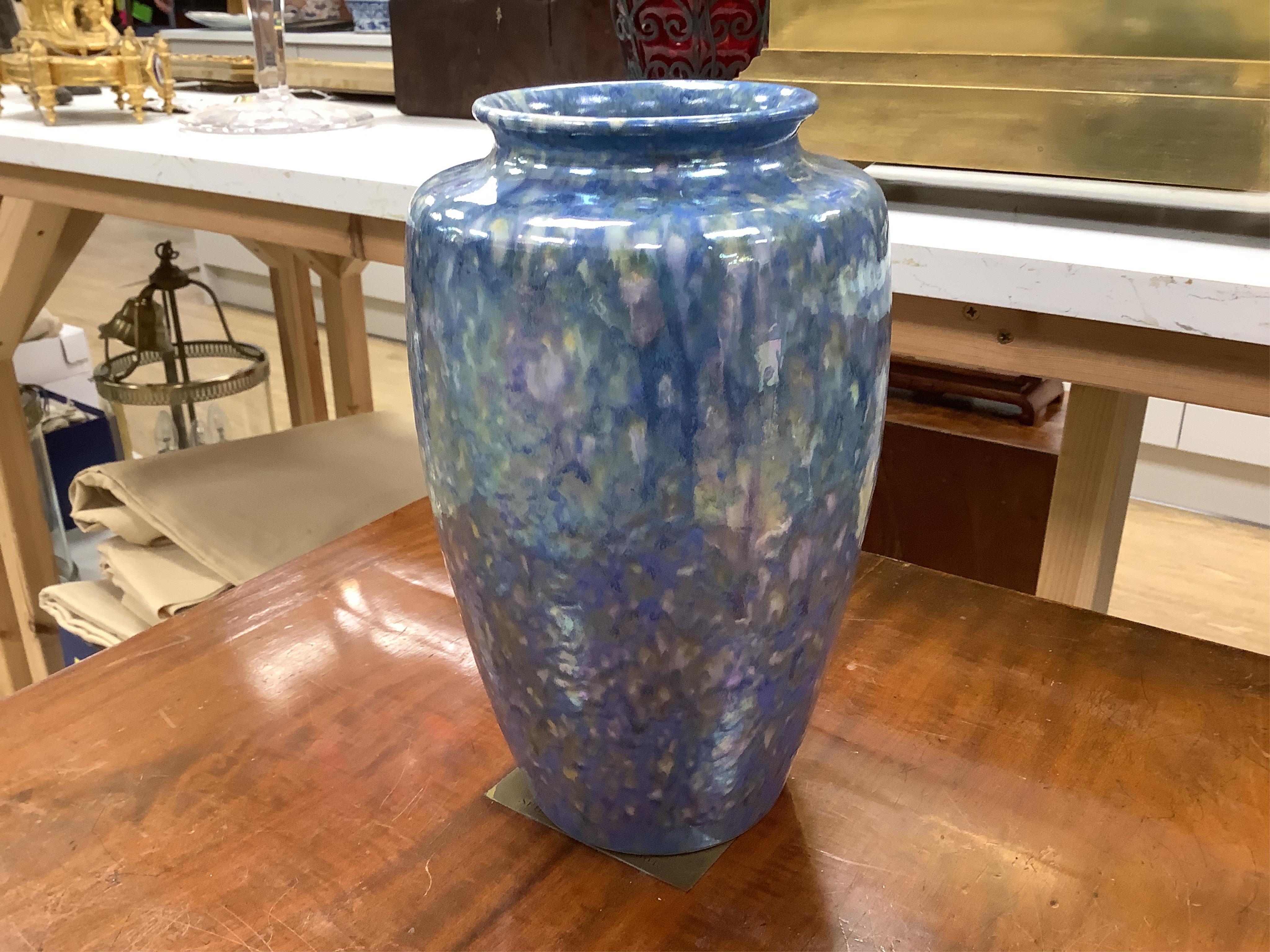 A Ruskin pottery vase, dated 1927, 24cm high
